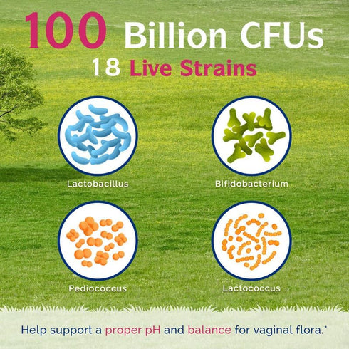 Innate Vitality Probiotics for Women | 100 Billion CFUs, 18 Strains with Cranberry, Vitamin C & B6 | 60 Capsules