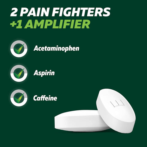 Excedrin Extra Strength Caplets for Headache Pain Relief, 24 Count, Acetaminophen 250mg, Aspirin 250mg, Caffeine 65mg