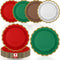 Tiangrid 60 Pcs Christmas Paper Party Plates 9 Inch Scalloped Disposable Dessert Plates