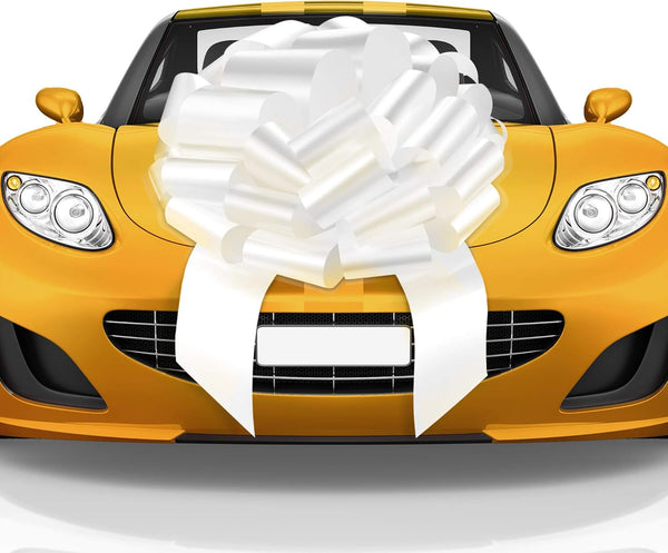 Mata1-USA Huge Car Bow - White, 23 Inch Big Gift Wrapping Bow for Large Gift Decoration