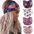 Olbye 4th of July Headband, Patriotic American Flag Hairband, USA Red White Blue Wide Knotted Head Band
