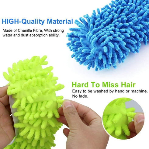 IUM 10 5-Pairs Pcs Microfiber Mop Slippers Shoes Reusable Dust Mops for Women Washable, Mop Slippers Shoes for Floor