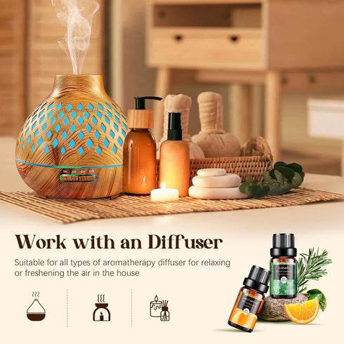 Set, 20 10ML Natural Essential Oils Gift x Essential Oil for Diffuser, Humidifiers, Skin Care, Massage, Fragrance Oil