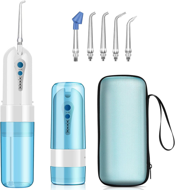 Cordless Water Dental Flosser for Teeth | Portable Oral Irrigator | 4 Modes & 5 Jet Tips | Rechargeable & Waterproof