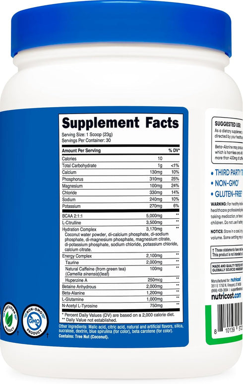 Nutricost Intra Workout Powder, 30 Servings - Non-GMO, Gluten-Free Supplement (Green Apple)