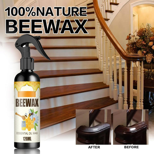 Beeswax Spray Furniture Polish, Natural Micro-Molecularized Cleaner with Sponge & Towel for Wood Furniture