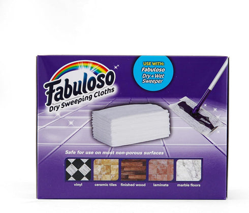 Fabuloso Dry Cloths | Dry Sweeping Pads, for Use with Fabuloso Dry + Wet Sweeper for Bold and Bright Cleaning Experience | Clean Your Floors with Ease, 16 Count - 10 Pack