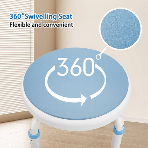 pxsulliao Foldable Adjustable Swivel Bath Seat Bathroom Bathtub Shower Chair Stool for Elderly and Disabled, Seniors