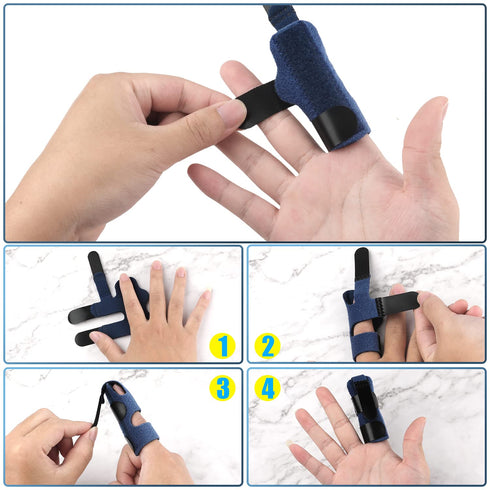 SAVITA 2pcs Finger Splints - Composite Cloth Trigger Finger Splints for Broken Finger Protection and Pain Relief