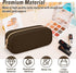 Nylon Small Makeup Bag, Slim Cosmetic Zipper Pouch, Waterproof Travel Coin Pouch for Women, Girls, Teens (Brown)