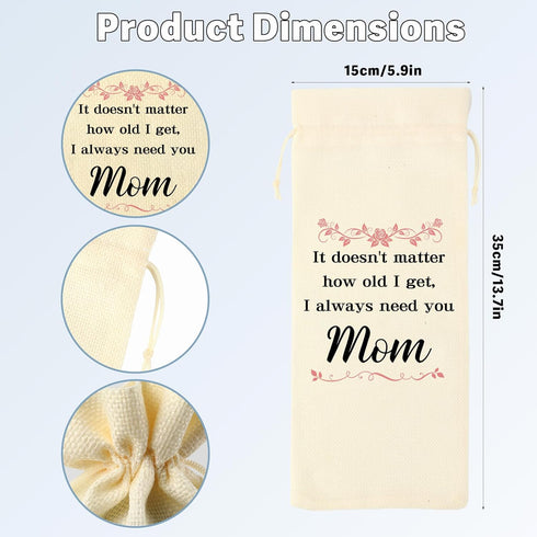 Rose Gifts for Mom,Wine Bag Mom Gifts for Mothers Day Birthday from Daughter Son,Mama Mother Wine Lovers Accessories