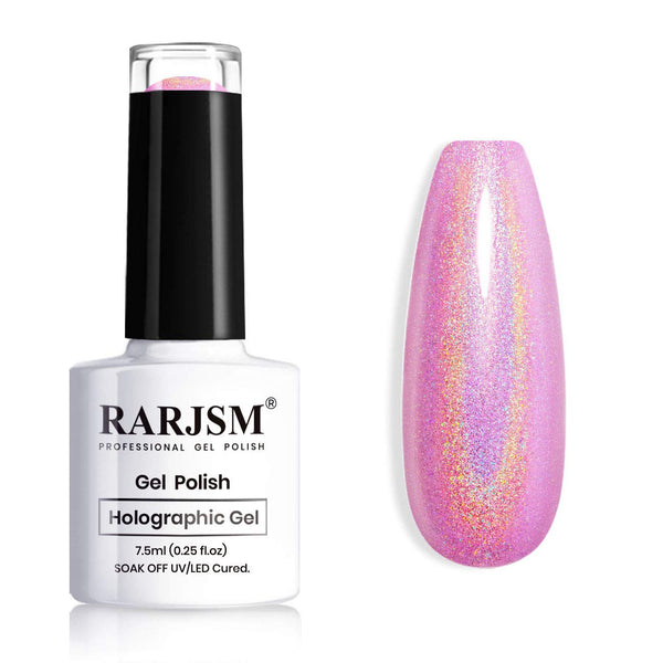 RARJSM Holographic Nail Polish Glitter, Gorgeous Glossy 1PCS 7.5ML Mavue Gel Polish, Curing Required for DIY Home