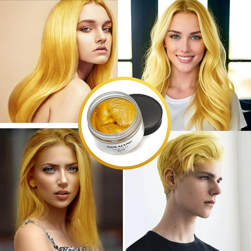 Temporary Hair Color Wax - 4.23 oz Instant Cream Pomade for Easy Cleaning, Party, Cosplay (1, Gold)