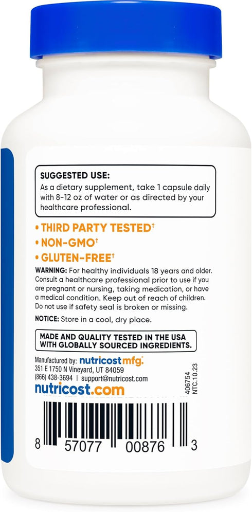 Nutricost CDP Choline (Citicoline) 300mg - 120 Vegetarian Capsules, Non-GMO, Gluten Free
