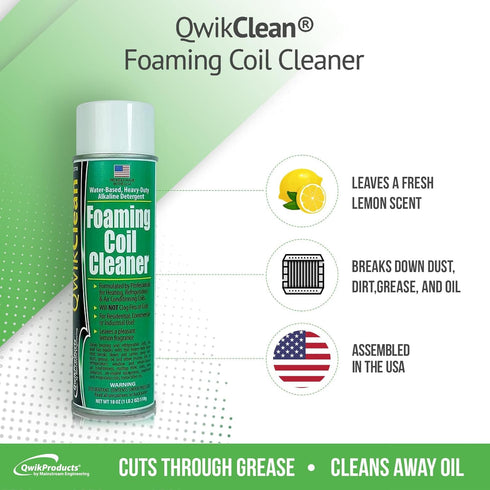QwikProducts Foaming Coil Cleaner for AC Unit, Heating, Refrigerator, Air Conditioner No Rinse Coil Cleaner Spray