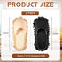 2 Pairs Microfiber Cleaning Mop Slippers for Floor Cleaning House Mop Shoes Men and Women Washable Unisex Dusting Slippers Dirt Cleaning Tool Supplies (Black, Beige, Medium)