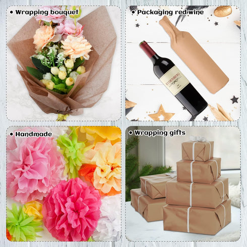 NEBURORA 120 Sheets Brown Tissue Paper 14 x 20 Inches Dark Brown Bulk Wrap Paper Sheets for Gift Bags Birthday