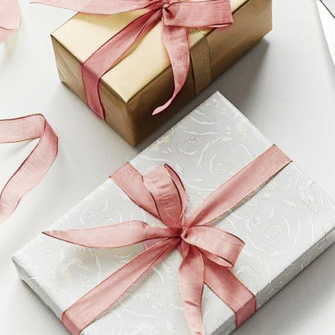 Handmade Sheer Organza Ribbon 50 Yds x 0.78" Rose Gold, joycraft Mesh Fabric Ribbon for Gift Wrapping, DIY Craft & Xmas