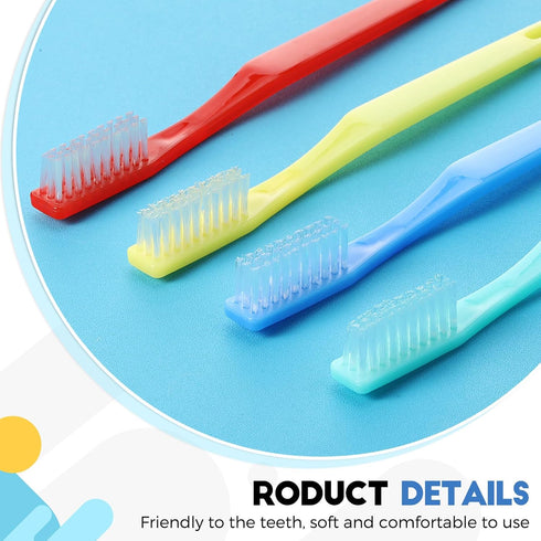 CHENGU 200 Pack Disposable Toothbrush, Individually Wrapped Travel Toothbrushes for Adults, Soft Bristle, Multicolor