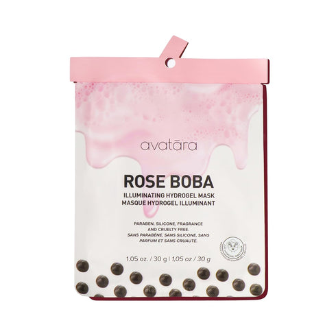 Avatara Rose Boba Hydrogel Mask, 2-Piece Glow-Enhancing Skin Care Mask with Niacinamide