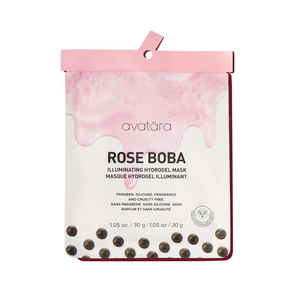 Avatara Rose Boba Hydrogel Mask, 2-Piece Glow-Enhancing Skin Care Mask with Niacinamide