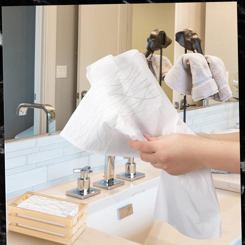 Guest Bathroom Paper Hand Towel Disposable Towels, Decorative Napkins for Kitchen Parties, Weddings (100 Count)
