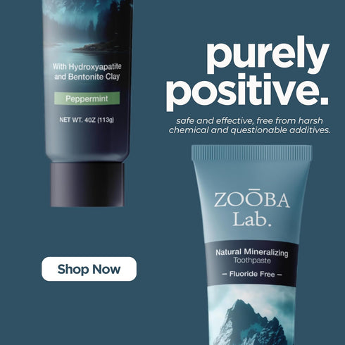 Zooba Recommended Natural Fluoride Free Toothpaste with Hydroxyapatite Remineralizing Whitening Bentonite Clay, Vegan
