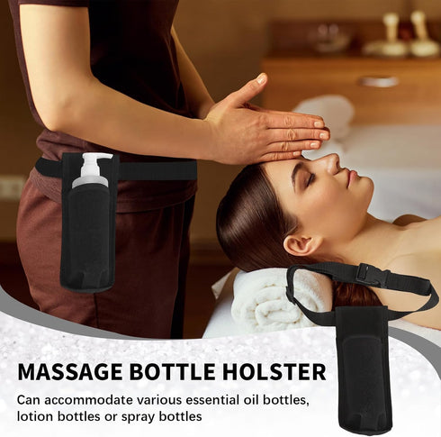 KURTOPLLY 2pcs Massage Therapist Holster with Adjustable Belt, Single Bottle Massage Bottle Holster Belt for Beauty