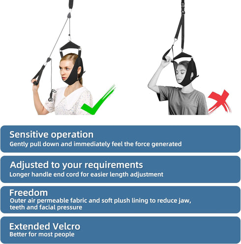 Upgraded Neck Stretcher Cervical Neck Traction Device, Portable Over The Door Device for Neck Pain Relief and Physical