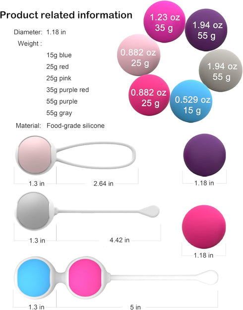 Set, kegel Exercise System, Kegel Exercise Weight Control Food-Grade Silicone: Pelvic Floor Exercise, Pelvic Floor