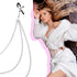 Yuanan Valentine's Day Body Chain, Clamps for Women Faux Body Jewelry, Adjustable Triple Chain Stainless Steel Decor