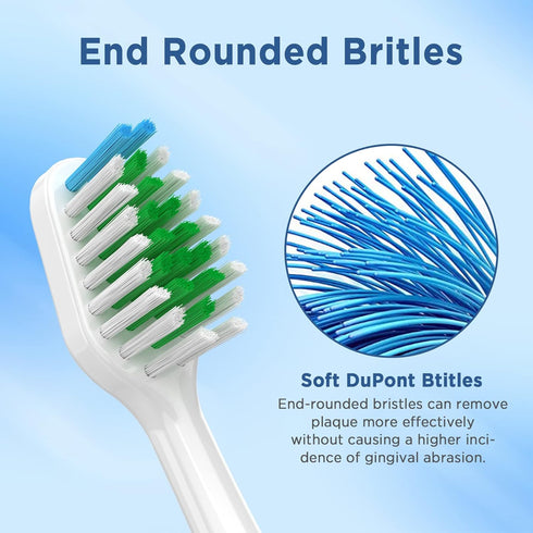 Replacement Toothbrush Heads for Waterpik Complete Care 5.0/9.0 (CC-01/WP-861), 10 Count, White, with Covers