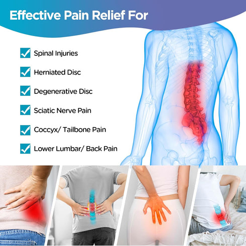 Comfytemp Ice Pack for Back Pain Relief, Reusable Gel Lower Back Wrap, 2 Packs, FSA HSA Approved, Hot Cold Compression