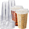 Qinsihwn 20 oz Clear Plastic Cups with Strawless Sip Lids,25 Sets Disposable Iced