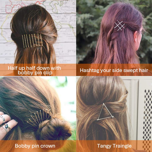 MORGLES 120PCS Blonde Hair Bobby Pins, 2 Inches Gold Hair Pins for Women with Box