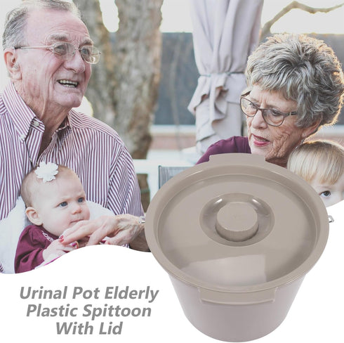Lidded Bedridden Chamber Pot with Handle Portable Multi-Function Urinal for Pregnant and Disabled Individuals Easy