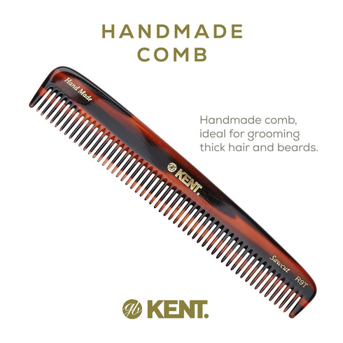 Kent R9T All Coarse Detangling Comb, Wide Teeth Dressing Table Comb for Thick Curly Wavy Hair