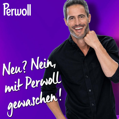 Perwoll Black Detergent, 1 x 27 Wash Loads, Mild Detergent for Dark Colors and Fibers, Triple-Renew Technology