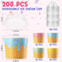 Jingmore 100 Count (6 oz) Paper Ice Cream Cups with Clear Dome Lids Disposable Dessert Cups Bulk Dessert Bowls Sundae