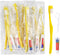 30pcs Disposable Toothbrushes with Toothpaste and Floss, Yellow Bulk Kit for Homeless, Airbnb, Hotel, and Guest Use