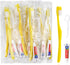 30pcs Disposable Toothbrushes with Toothpaste and Floss, Yellow Bulk Kit for Homeless, Airbnb, Hotel, and Guest Use