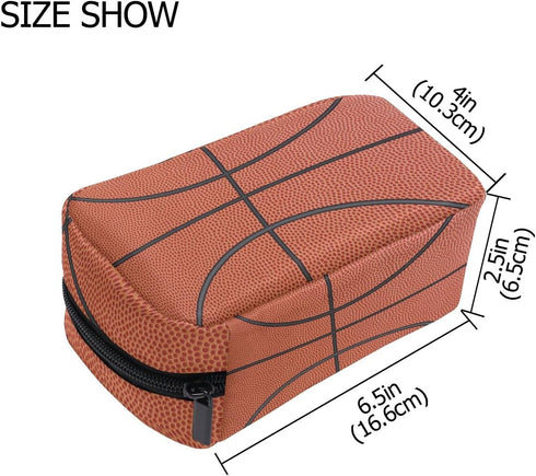 Portable Travel Makeup Bag, Basketball Toiletry Organizer Case for Beauty Women