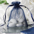 100 Pieces Navy Blue Organza Bags, 5x7 Inch Drawstring for Baby Shower, Christmas, Party Favor, Wedding
