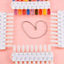 Maitys 6 Sets 216 Tips Double Layer Nail Color Display Card, Plastic Nail Polish Sample Display with Chain