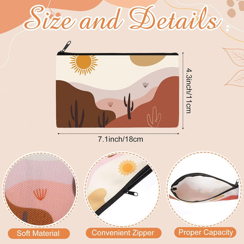 Reginary 20 Pieces Boho Cosmetic Bag for Women, Sunshine Ray Makeup Bags with Zipper