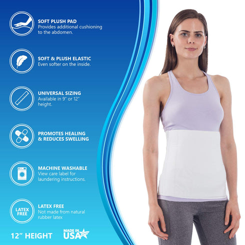 NYOrtho Postpartum Belly Binder - Abdominal Binder for Women, 12" High, Small 30"-45"