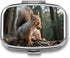 STVNKML Squirrel Pill Box Travel Pill Organizer 2 Compartment Weekly Pill Case with