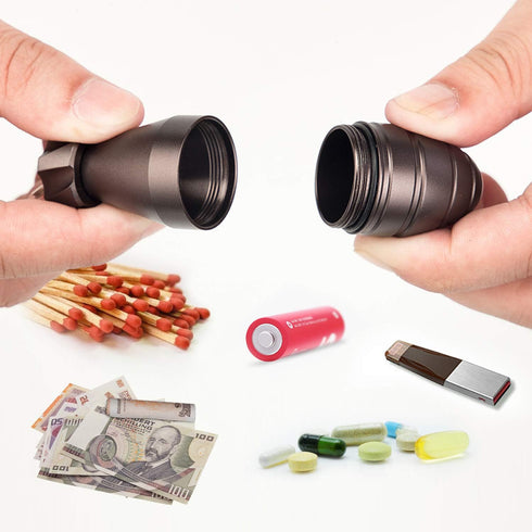 edcfans Waterproof Pill Container with Keychain, Emergency Glass Breaker, EDC Gadgets Storage for Travel, Outdoor