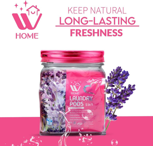 Natural Solution 5-in-1 Laundry Pods, 32 Count Bag, Fabric Softener with Lavender Extracts