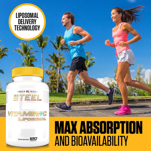 Steel Supplements Vitamin C Liposomal - 120 Tablets, Immunity, Antioxidant, Cardiovascular Health, 1000mg Vitamin C,